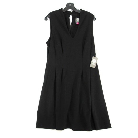 New Vince Camuto Black Dress Womens Size 14 Sleeveless V-Neck Back Mesh - Picture 1 of 12